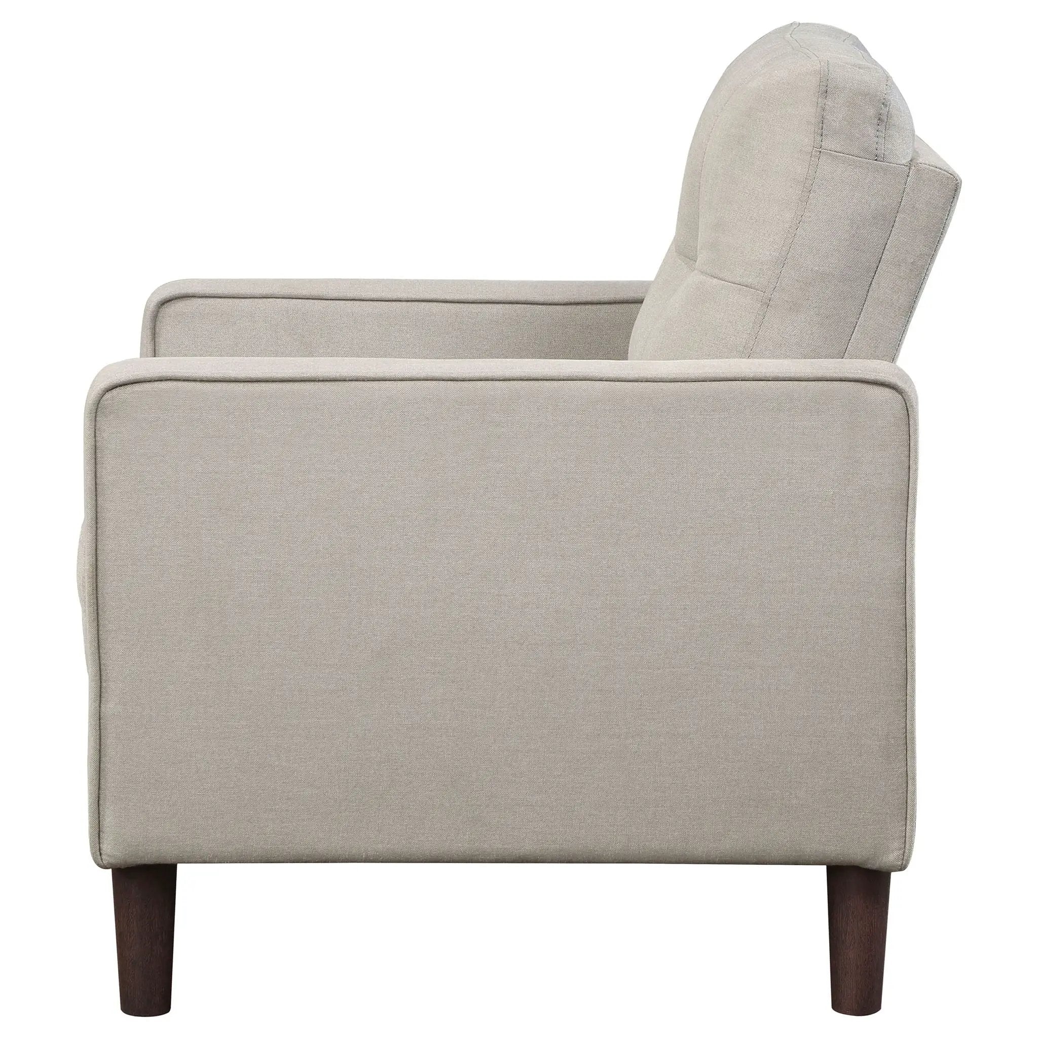 Bowen Upholstered Track Arm Tufted Accent Chair Beige by Unique Piece Furniture