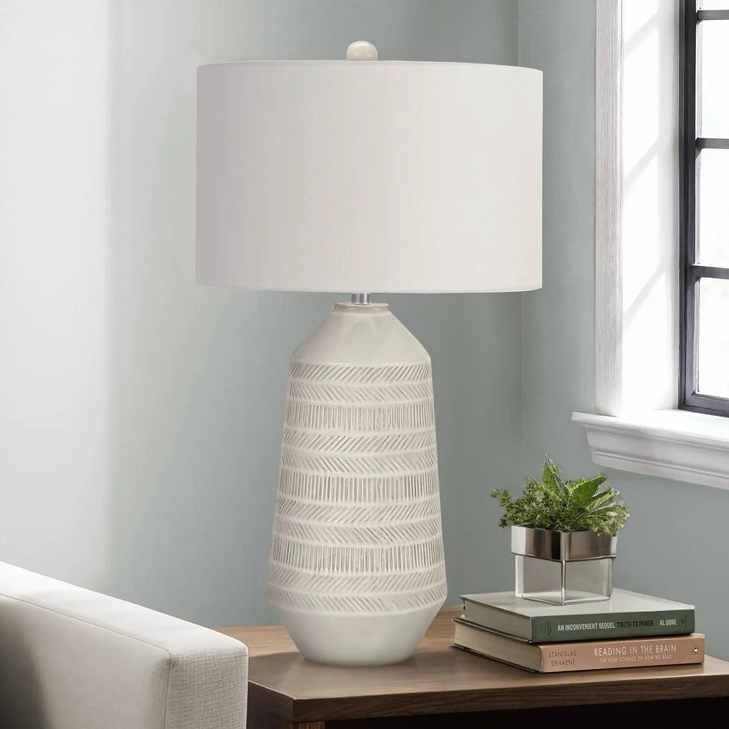 Contemporary Lighting, Table Lamp, Ceramic - Cream by Unique Piece Furniture