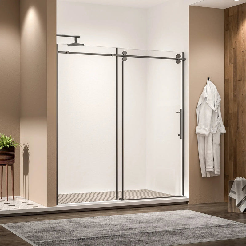Frameless Single Sliding Shower Door by HouseOfZazla