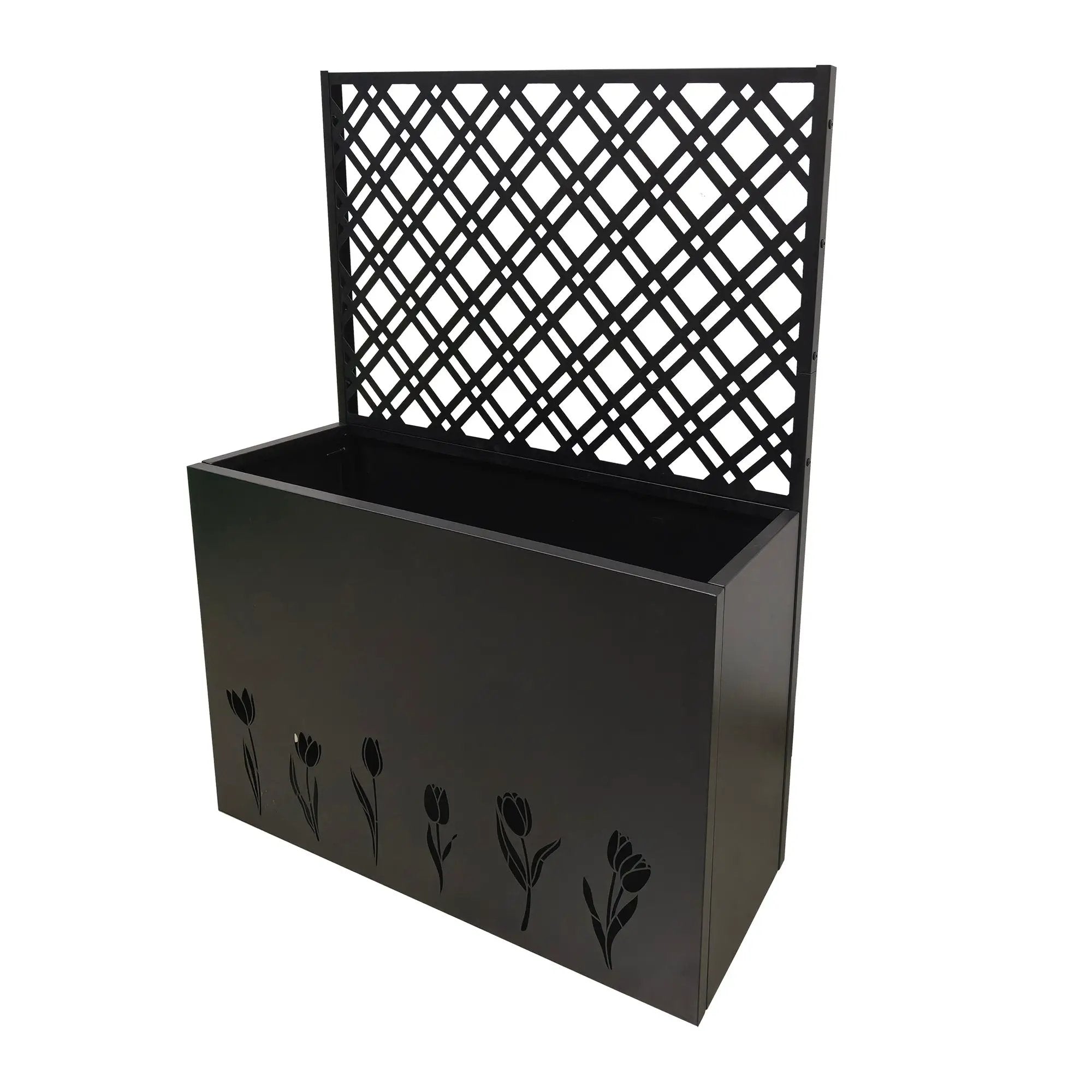 Tall Metal Planter Raised Garden Bed with Trellis by HouseOfZazla