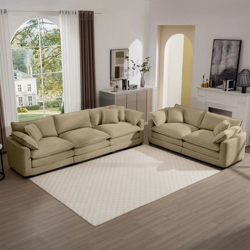 Elegant Oversized Sectional Sofa Set With Deep Seats And Flexible Layout by Unique Piece Furniture