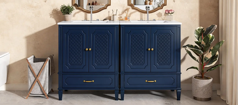 60" Bathroom Vanity with Double Sink Combo Set by HouseOfZazla