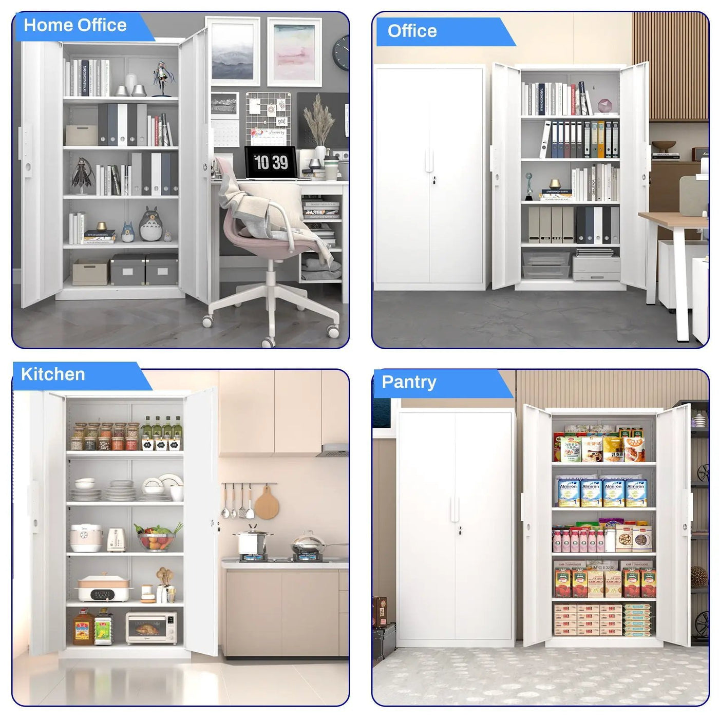 2 Door File Cabinet With Lock, 4 Adjustable Shelves, Heavy-Duty by Unique Piece Furniture