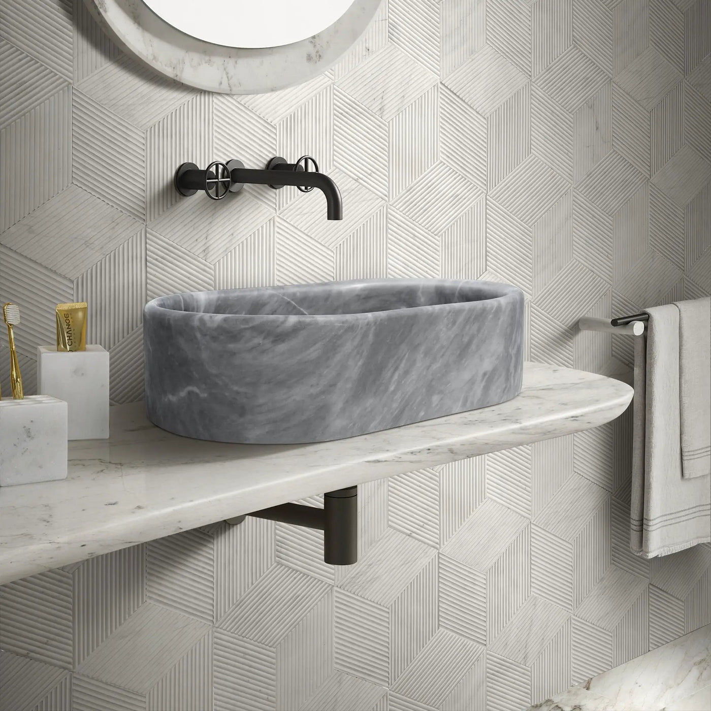 Bathroom Vessel Sink, Semi Polished Surface by HouseOfZazla