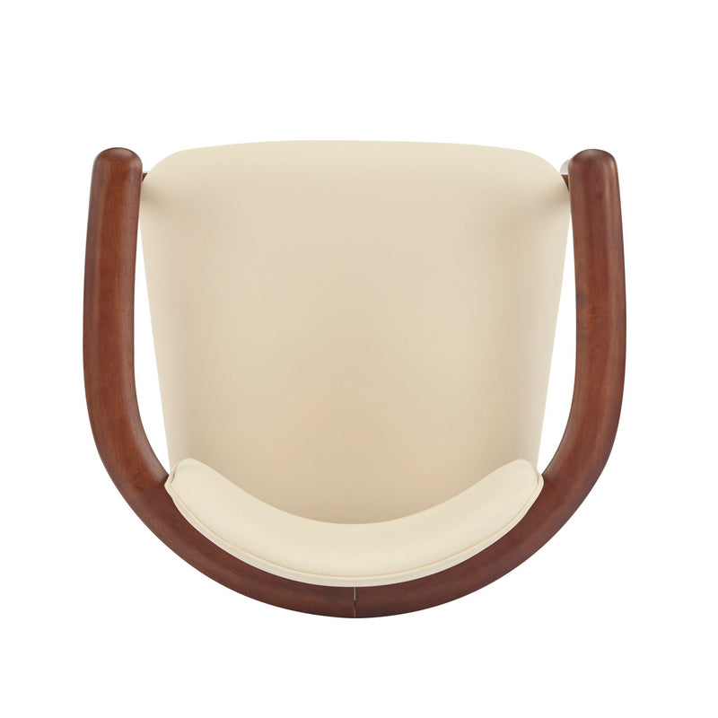 Dining Room Chairs, Ideal For Home & Kitchen (Set of 2) - Beige / Dark Walnut by HouseOfZazla
