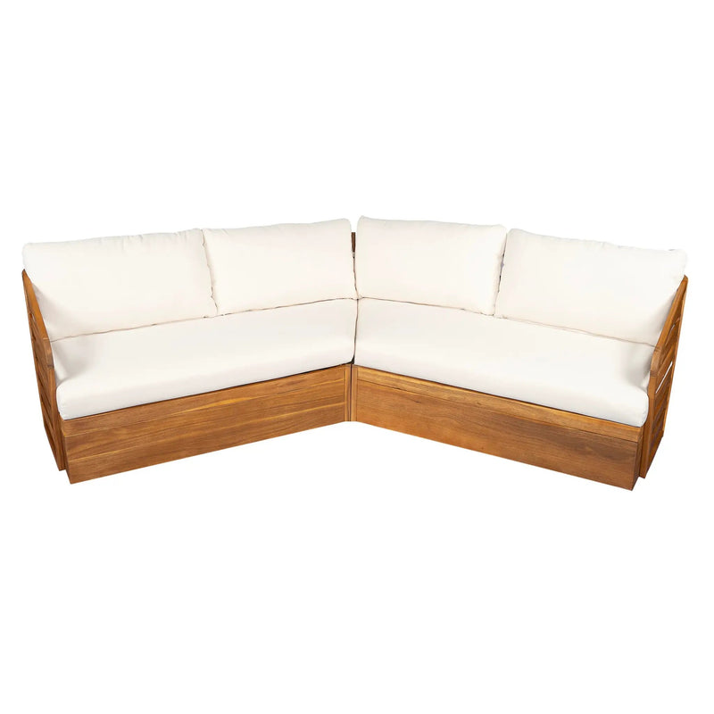 Royal Acacia Patio V Sofa Sectional Set, Beige by HouseOfZazla