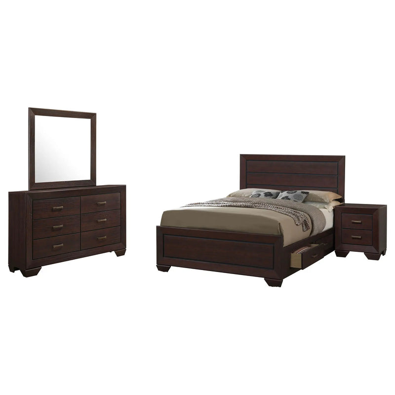 Kauffman 4-piece Eastern King Bedroom Set Dark Cocoa by Unique Piece Furniture