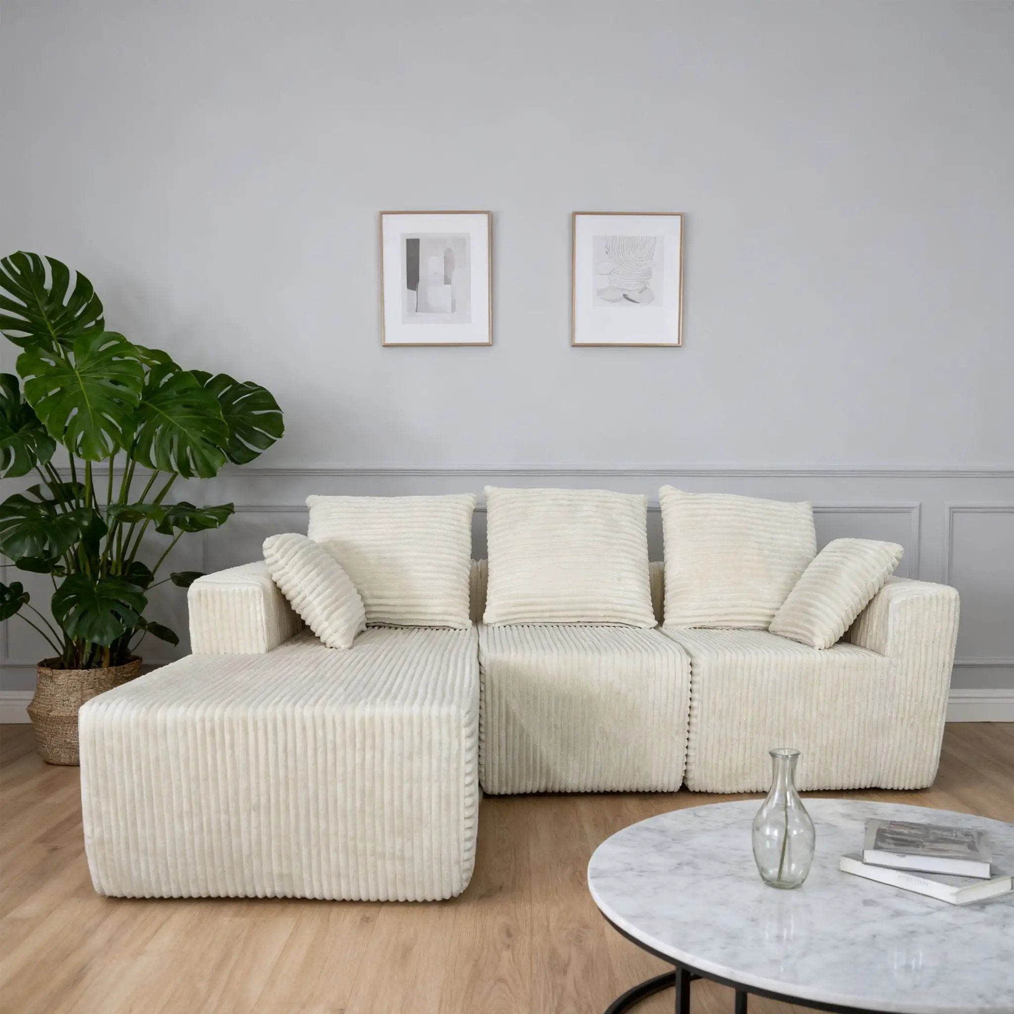 Corner Combination Sofa Sectional Couch With Soft Fabric by HouseOfZazla