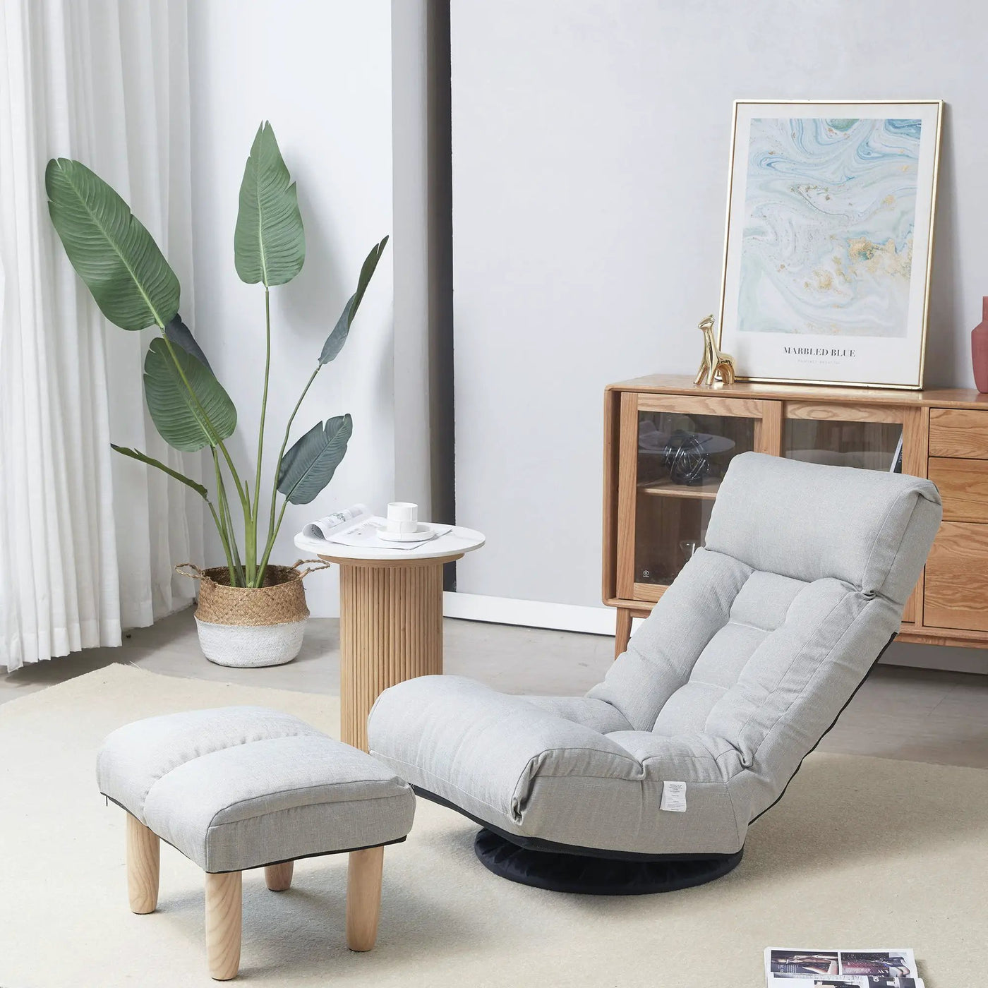 Adjustable Japanese Reclining Floor Chair Sofa With Metal Frame For Living Room by HouseOfZazla