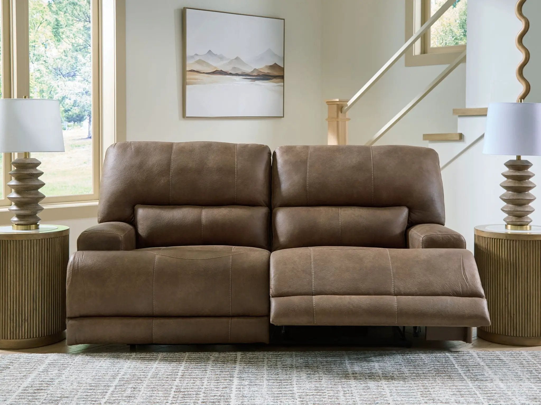 Beckley Place - 2 Seat Power Reclining Sofa With Adjustable Headrest - Earth by Unique Piece Furniture
