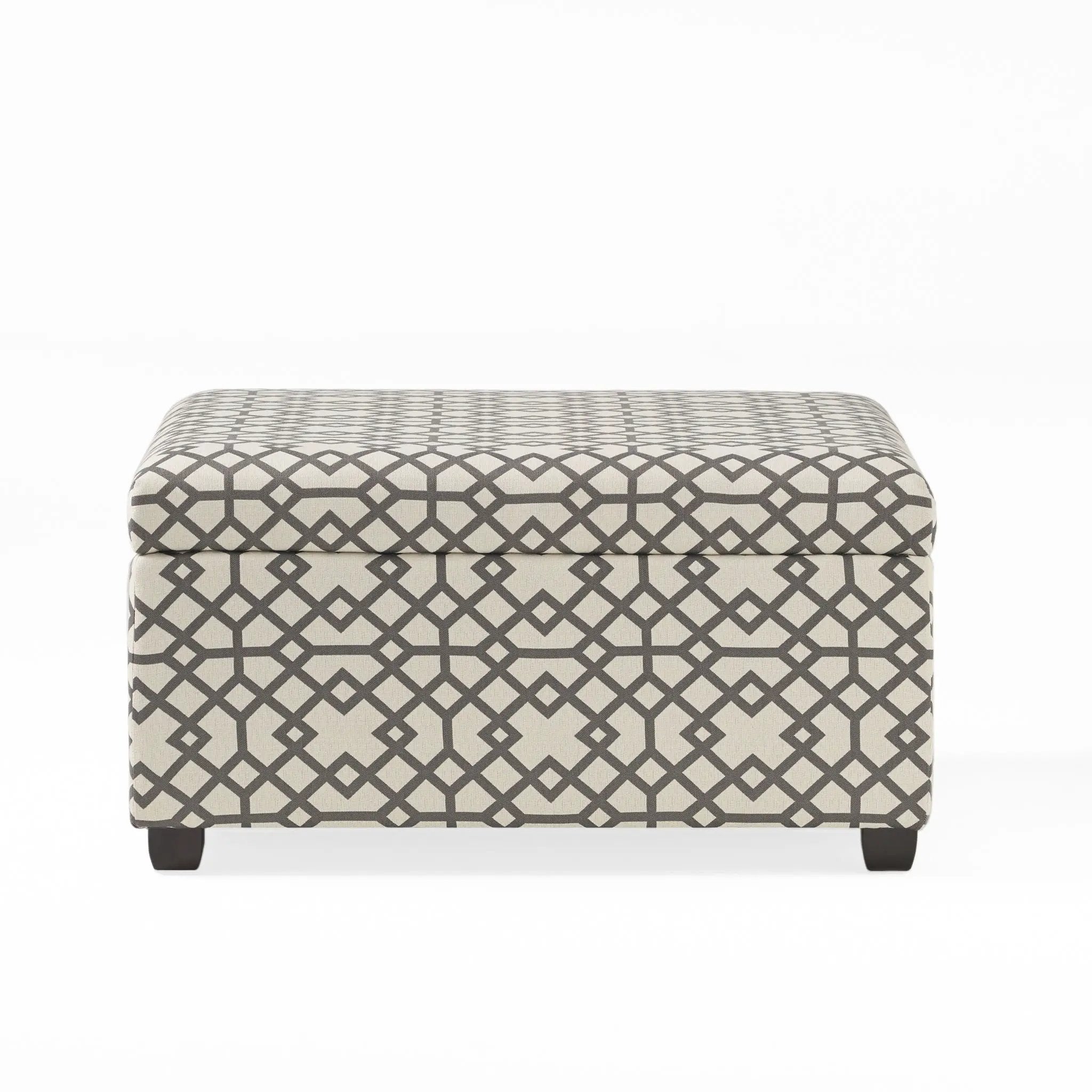 Richmond Storage Ottoman with Unique Pattern and Ample Storage - Gray by HouseOfZazla