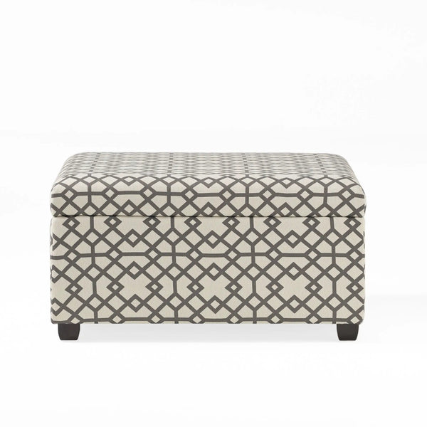 Richmond Storage Ottoman with Unique Pattern and Ample Storage - Gray
