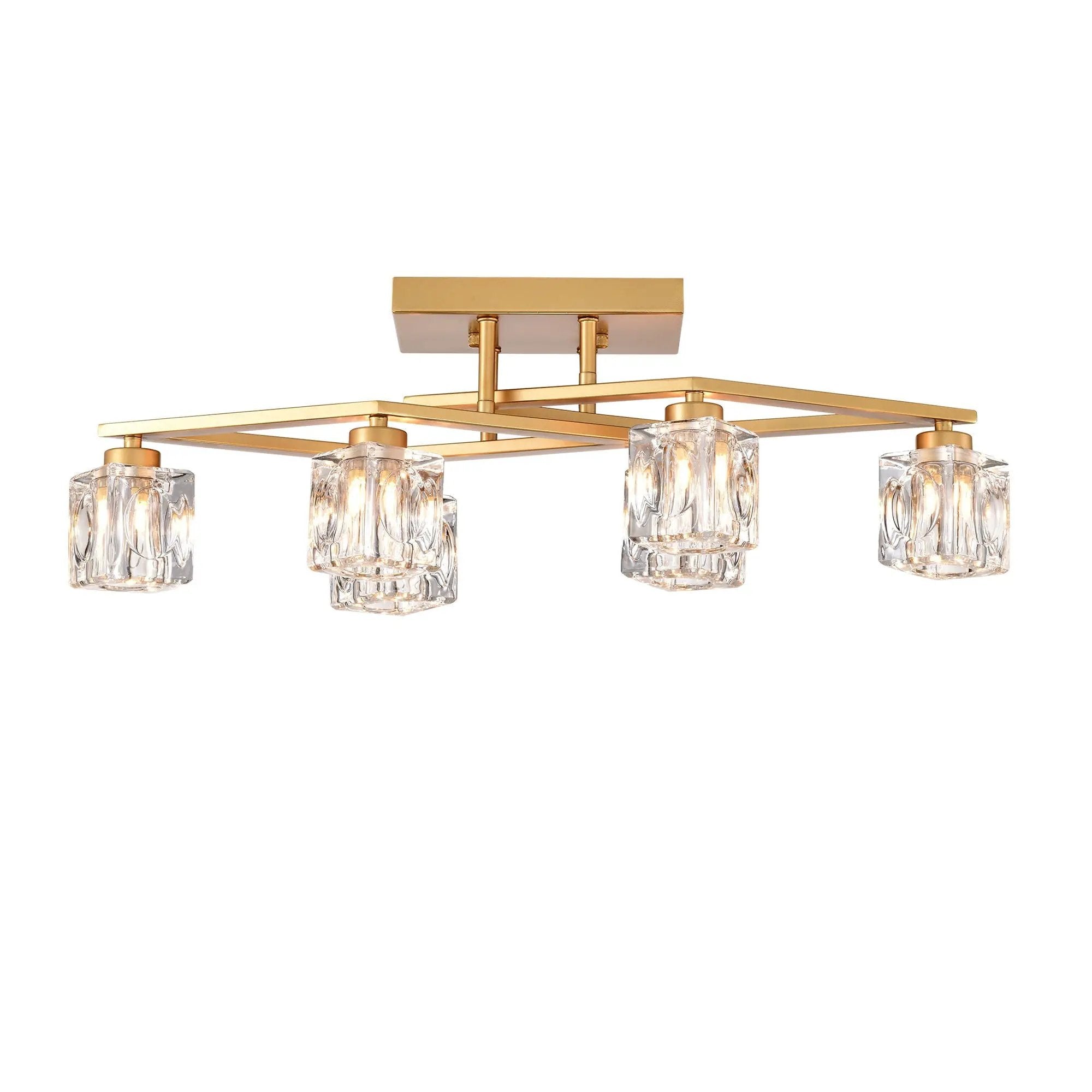 6 Light Crystal Ceiling Light For Dining Room, Modern Ceiling Lamp With Light Fixture For Entryway, Lobby, Kitchen, Bedroom, Living Room, Conference Room, (6*G9 Bulbs Included) by HouseOfZazla