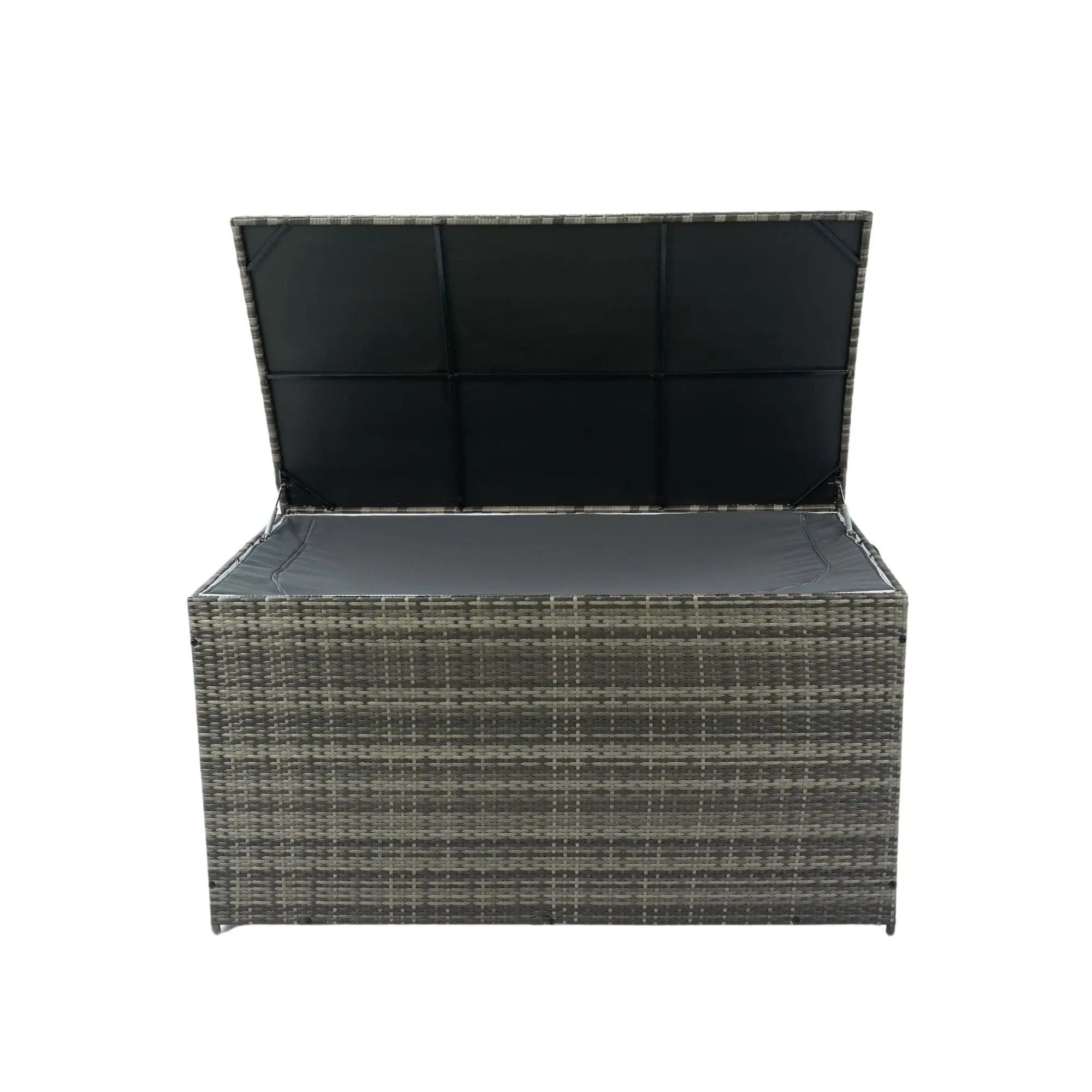 Outdoor Storage Box, Wicker Patio Deck Boxes With Lid, Outdoor Cushion Storage For Kids Toys, Pillows, Towel, Wicker by HouseOfZazla