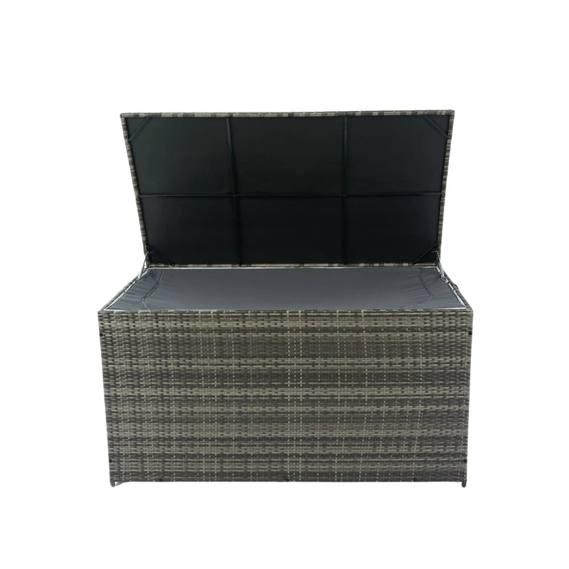 Outdoor Storage Box, Wicker Patio Deck Boxes With Lid, Outdoor Cushion Storage For Kids Toys, Pillows, Towel, Wicker by HouseOfZazla