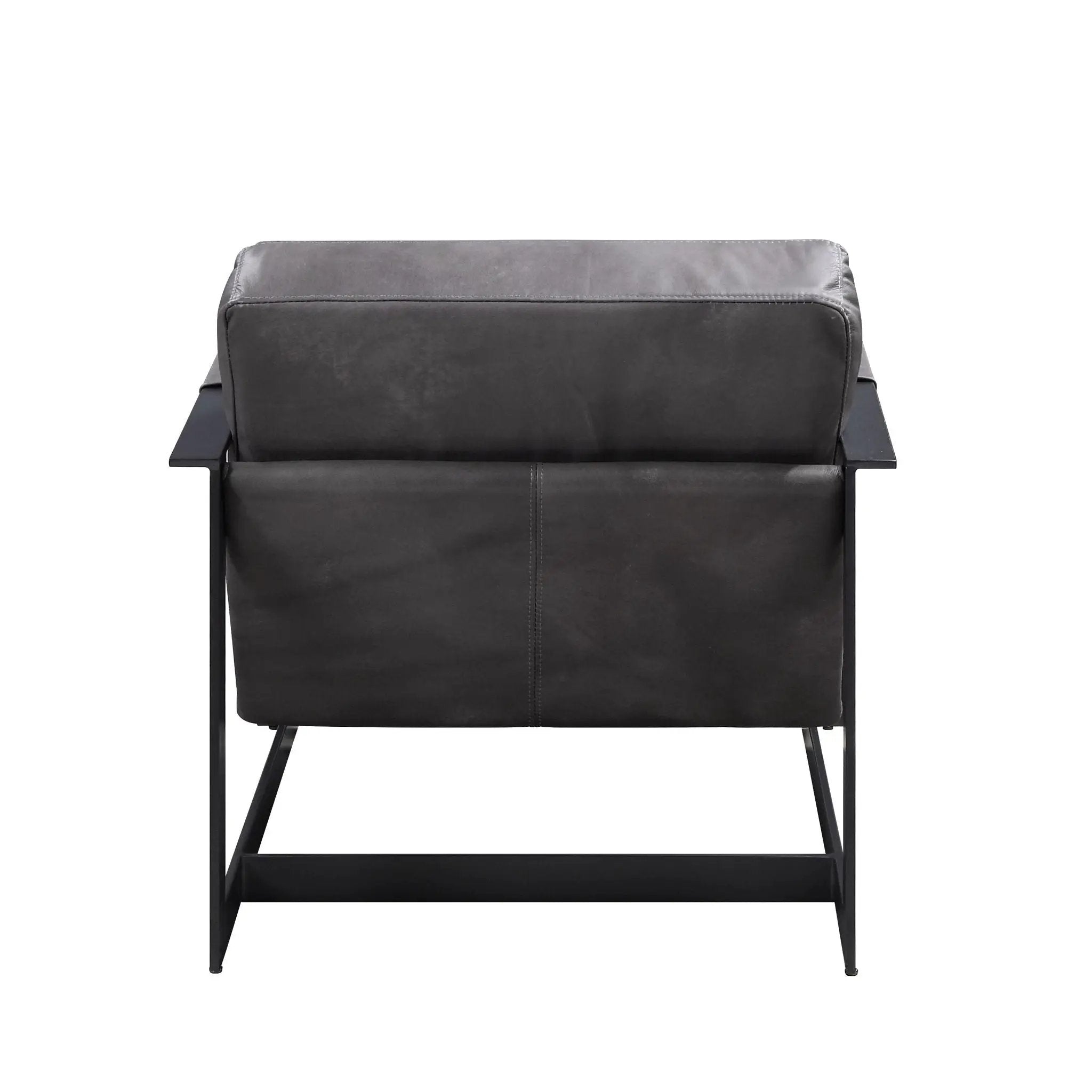Locnos - Accent Chair - Gray Top Grain Leather & Black by Unique Piece Furniture