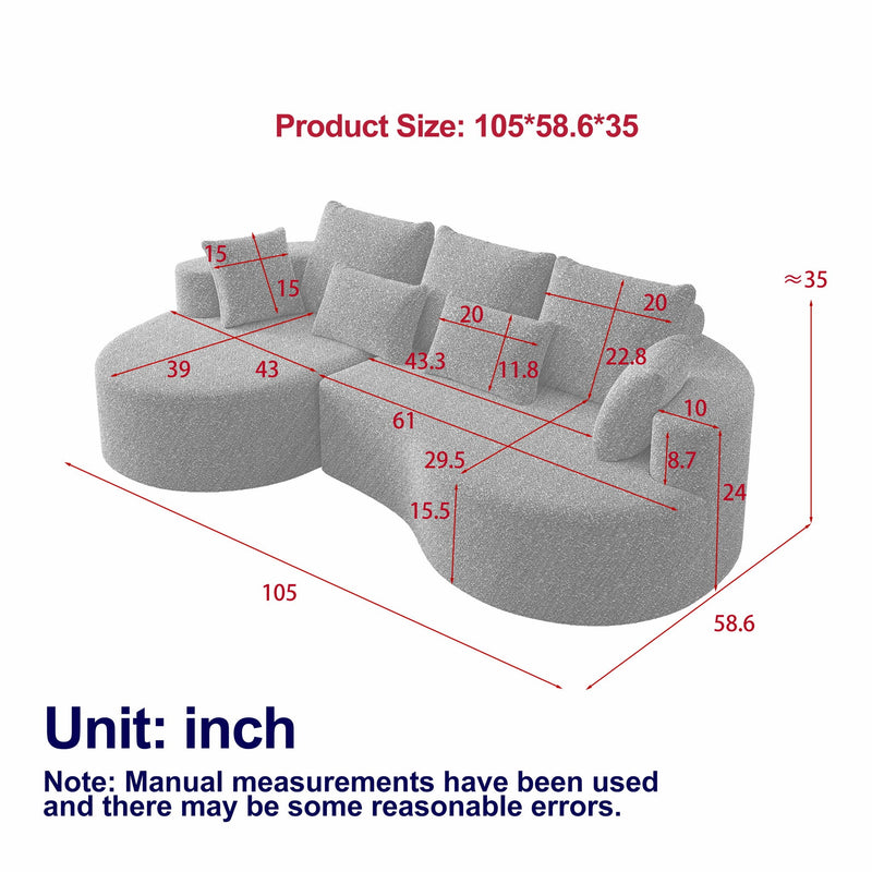 Curved Oversized Sectional Sofa With Extra Deep Seat by HouseOfZazla