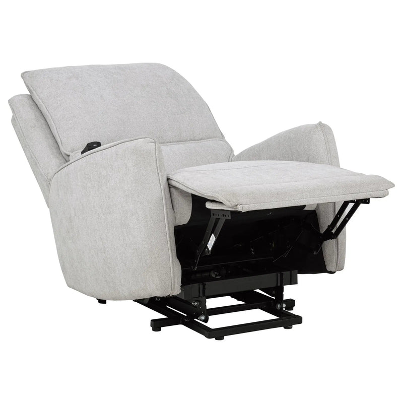 Sylmar Chenille Upholstered Dual Power Lift Recliner Dove Grey by Unique Piece Furniture