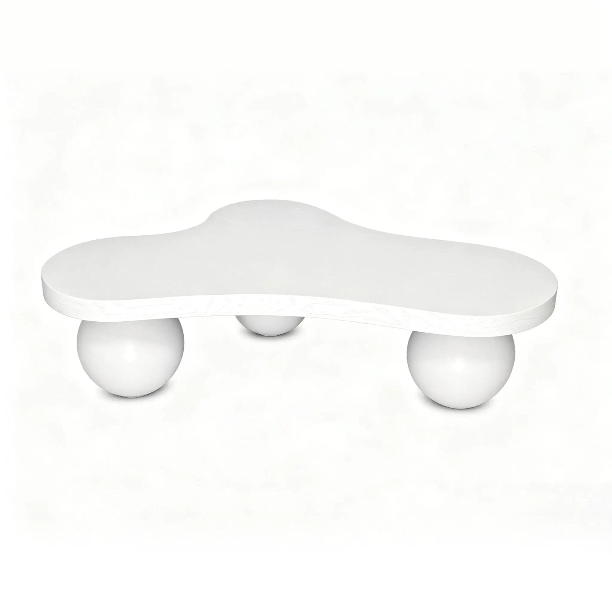 Cloud Shaped Coffee Table With 3 Ball Legs For Living Room