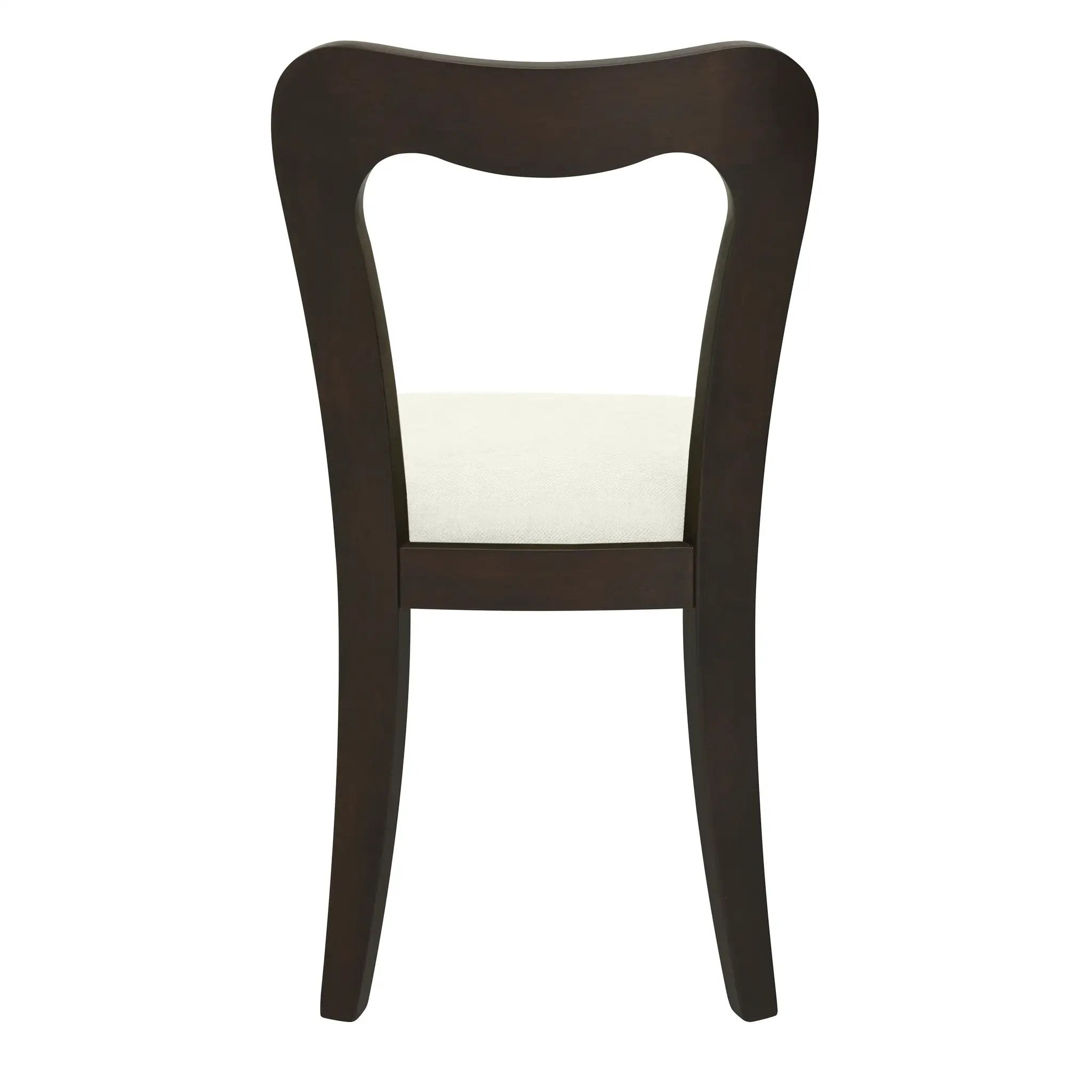Dining Chair Without Arm Set of 2 (Dark Brown + Beige) by HouseOfZazla