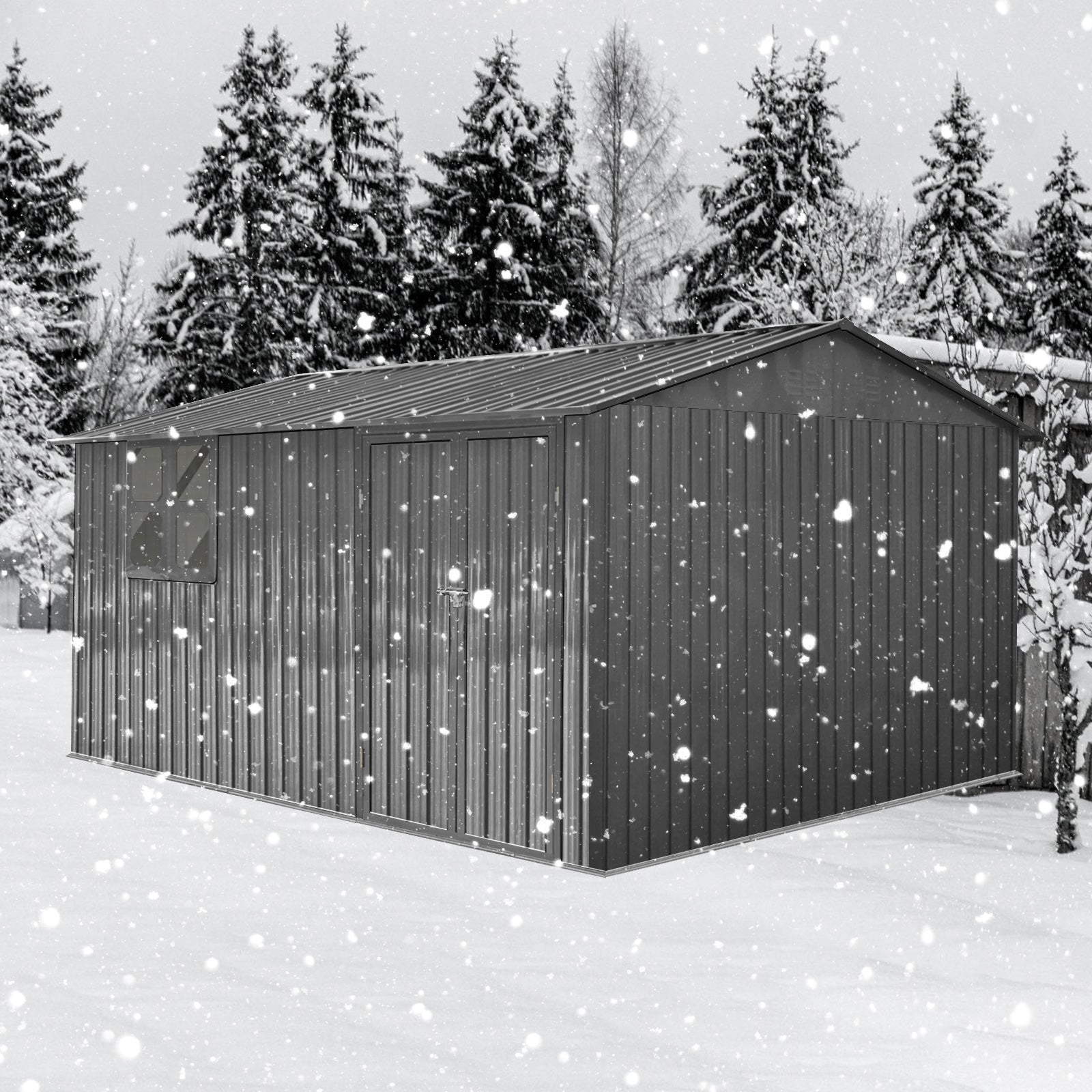 12x10 Ft Metal Garden Shed for Outdoor Storage by HouseOfZazla