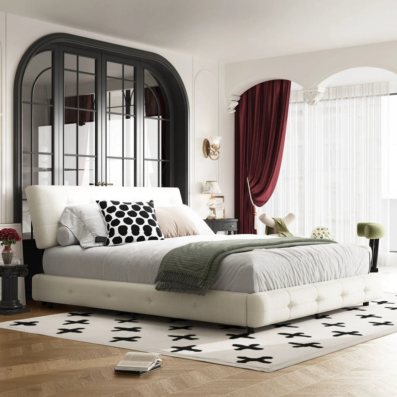 Tufted Headboard With Extra-Large Ultra-Soft Cloud Pillow Design by HouseOfZazla