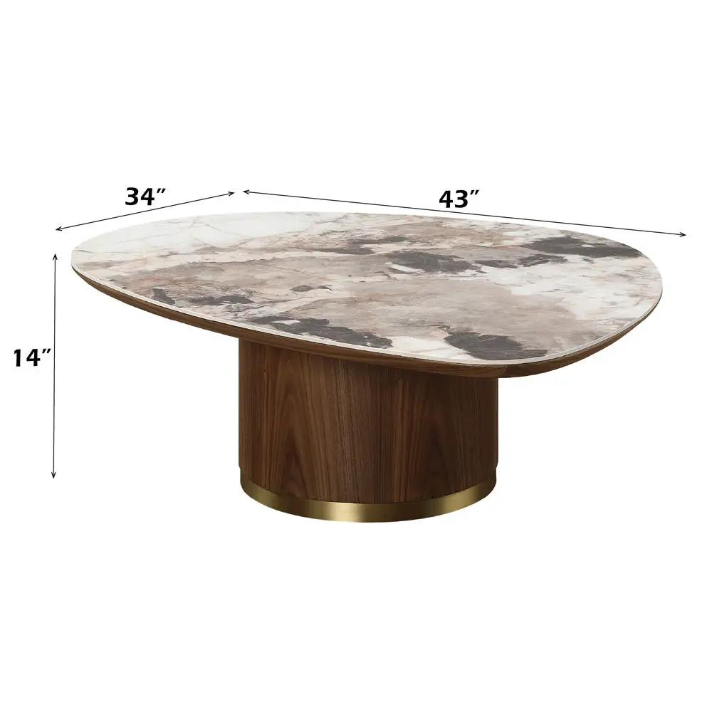 Willene - Coffee Table With Ceramic Top - Ceramic Top & Walnut by Unique Piece Furniture