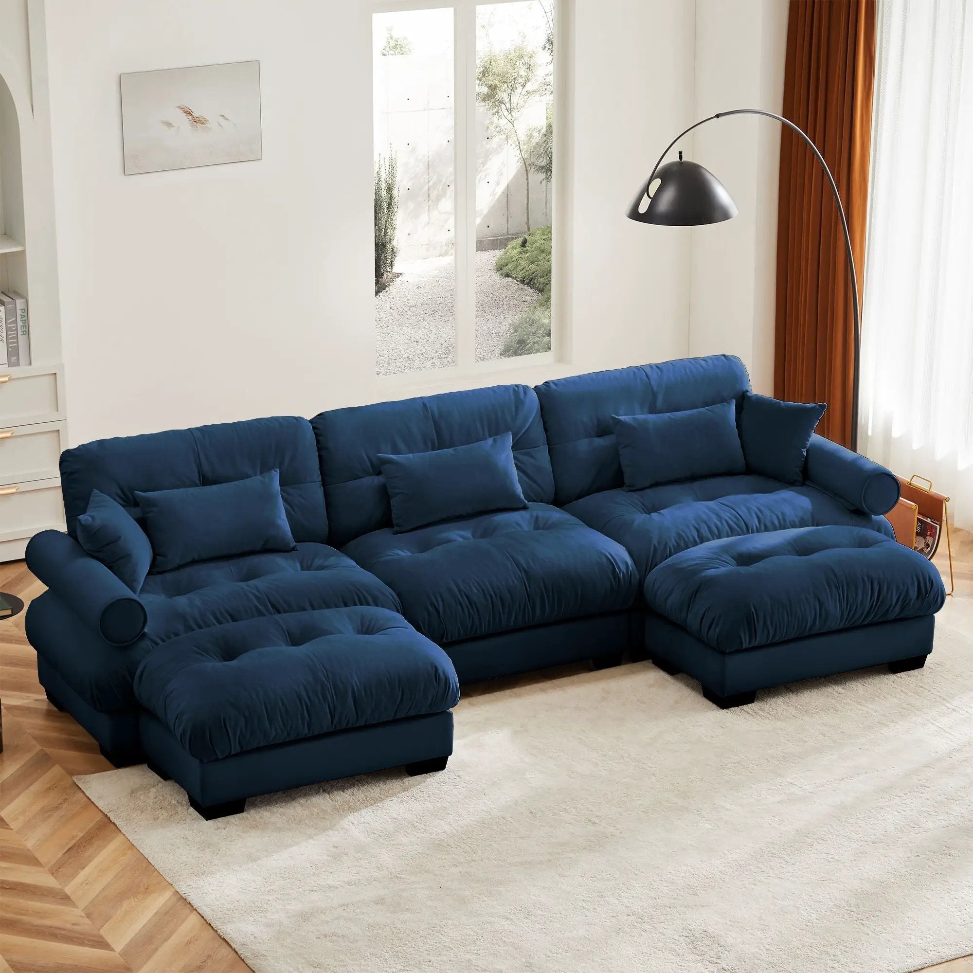 Super Comfort Oversized Modular Sectional Sofa With Movable Ottoman by HouseOfZazla