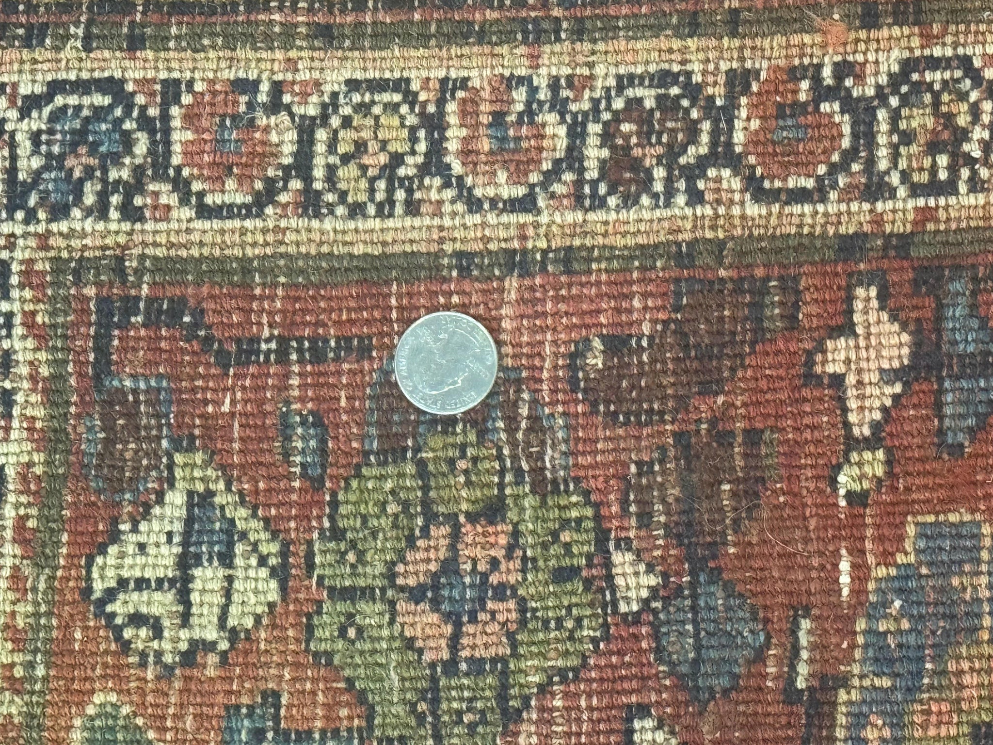 Antique Persian Bidjar Rug 8x15 – Navy Blue, Herati Pattern, Early 20th Century by Jewel Rugs