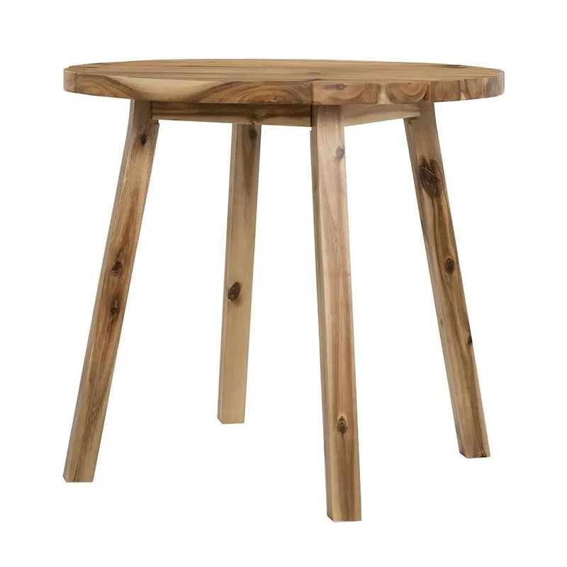 Round Dining Table, Solid Wood - Natural Wood / Brown by HouseOfZazla