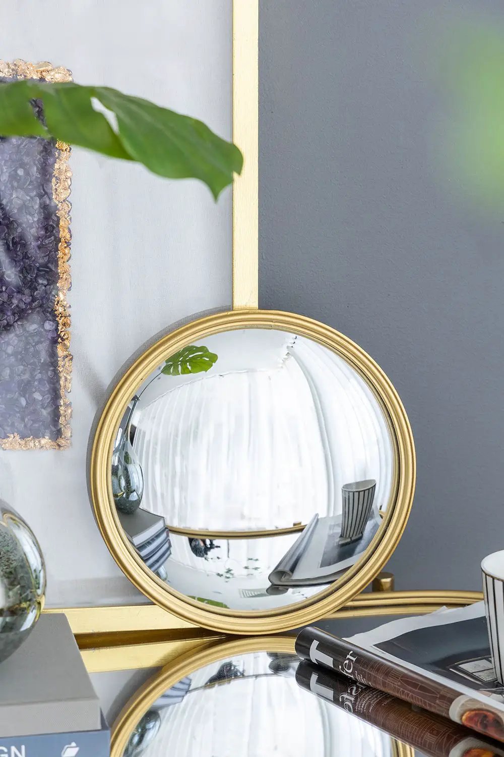 Round Mirror, Circle Mirror With Iron Frame For Living Room Bedroom Vanity Entryway Hallway by Unique Piece Furniture