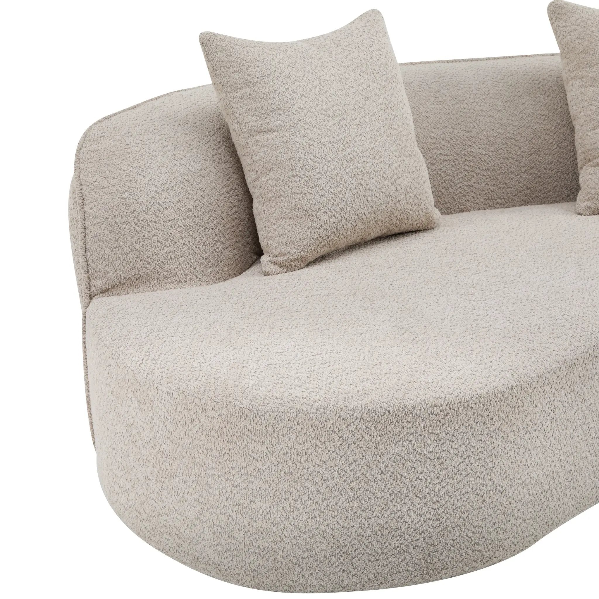 126" Curved Sectional Sofa (Almond-D28 Full Foam) by HouseOfZazla