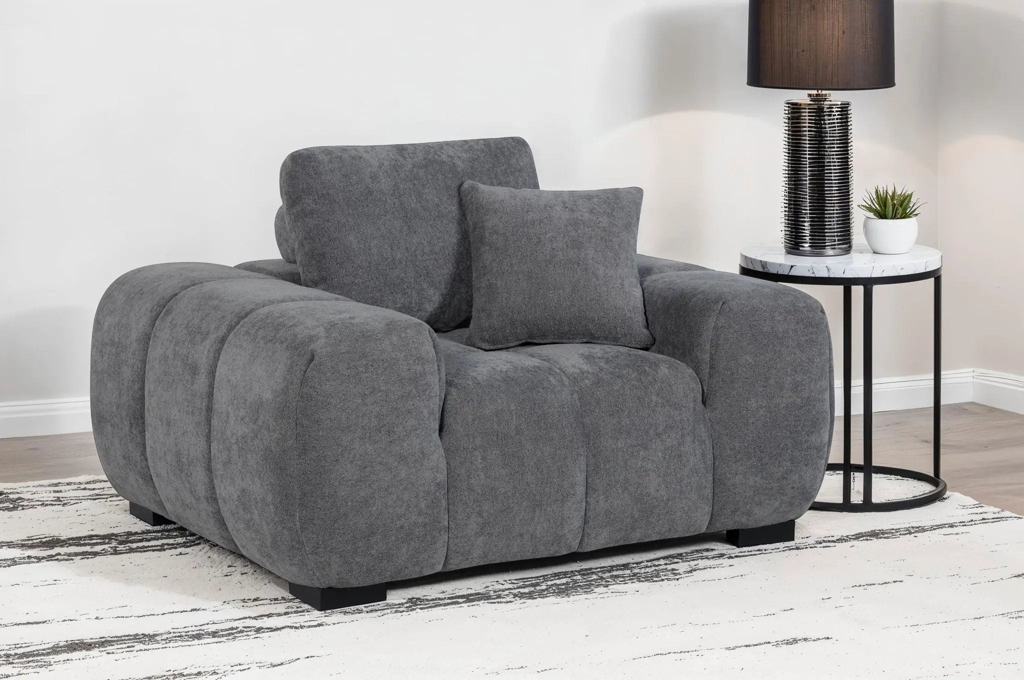 Octavia Upholstered Track Arm Accent Chair Charcoal Grey by Unique Piece Furniture