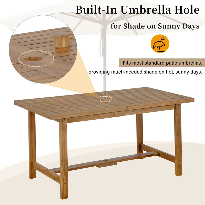 U_STYLE 5-Piece Outdoor Acacia Wood Dining Set by HouseOfZazla