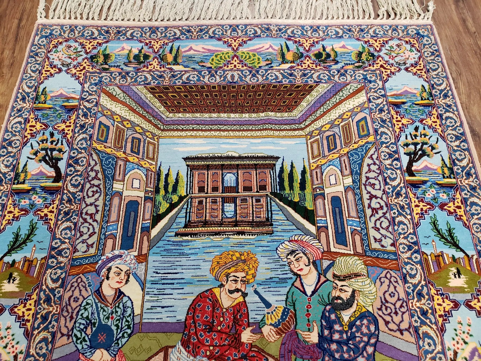 Persian Isfahan Pictorial Rug 3x5 – Kork Wool on Silk by Jewel Rugs