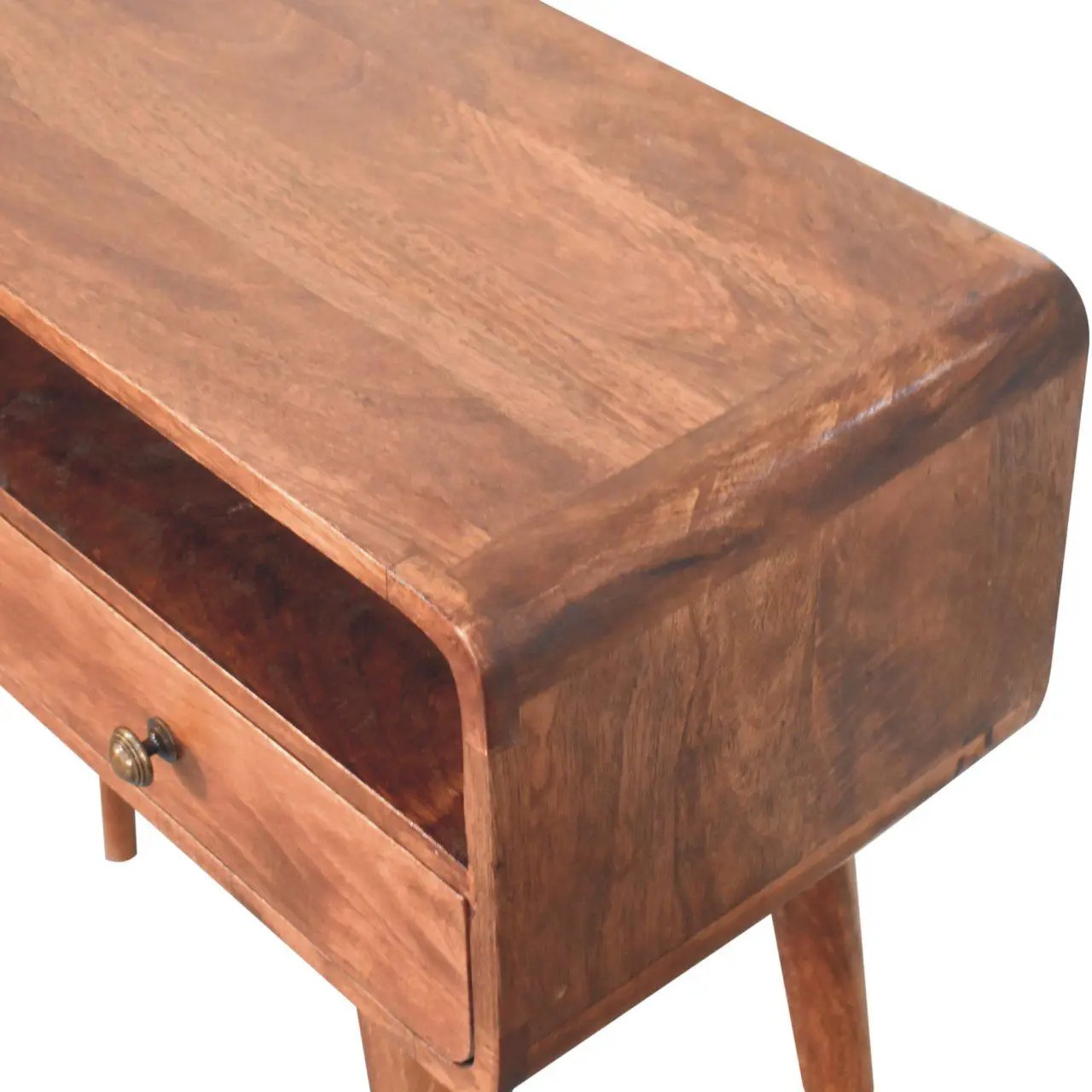 Solid Wood Curved Console Table by HouseOfZazla