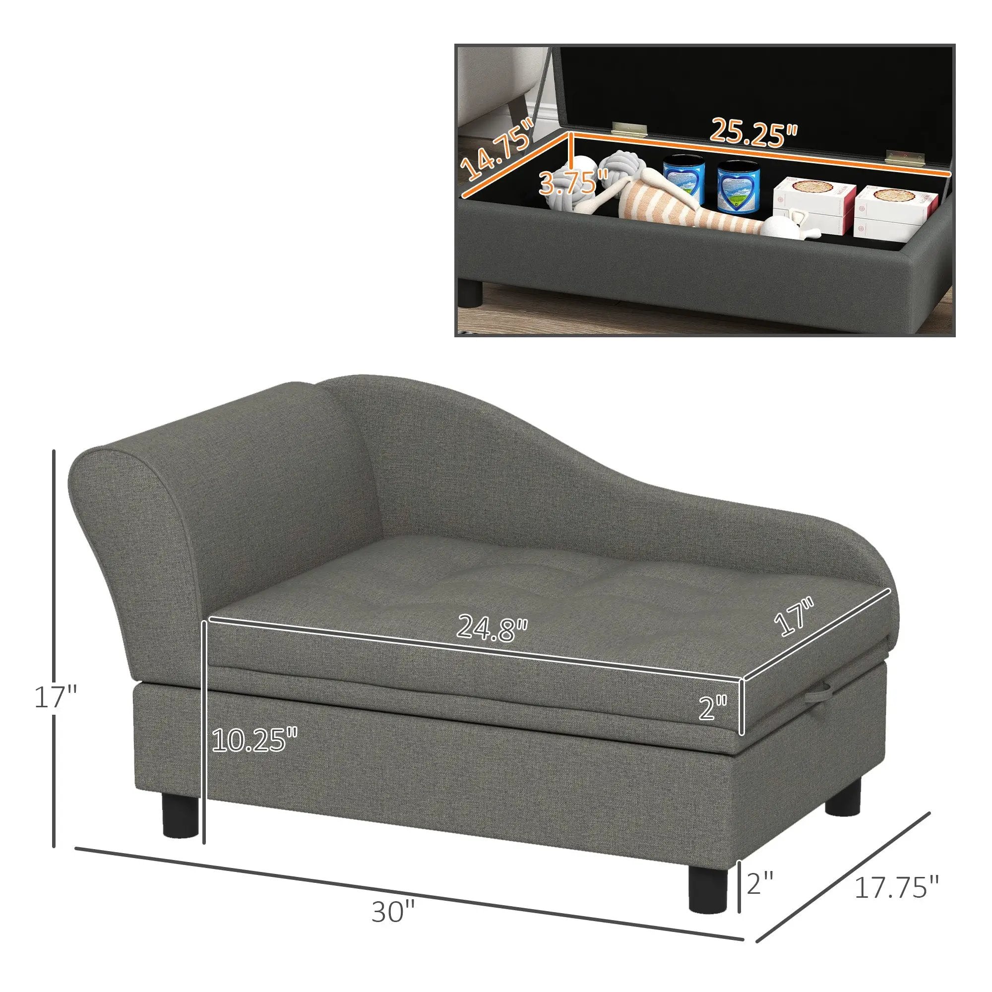Pet Sofa Dog Sofa for Small Dogs with Storage by HouseOfZazla