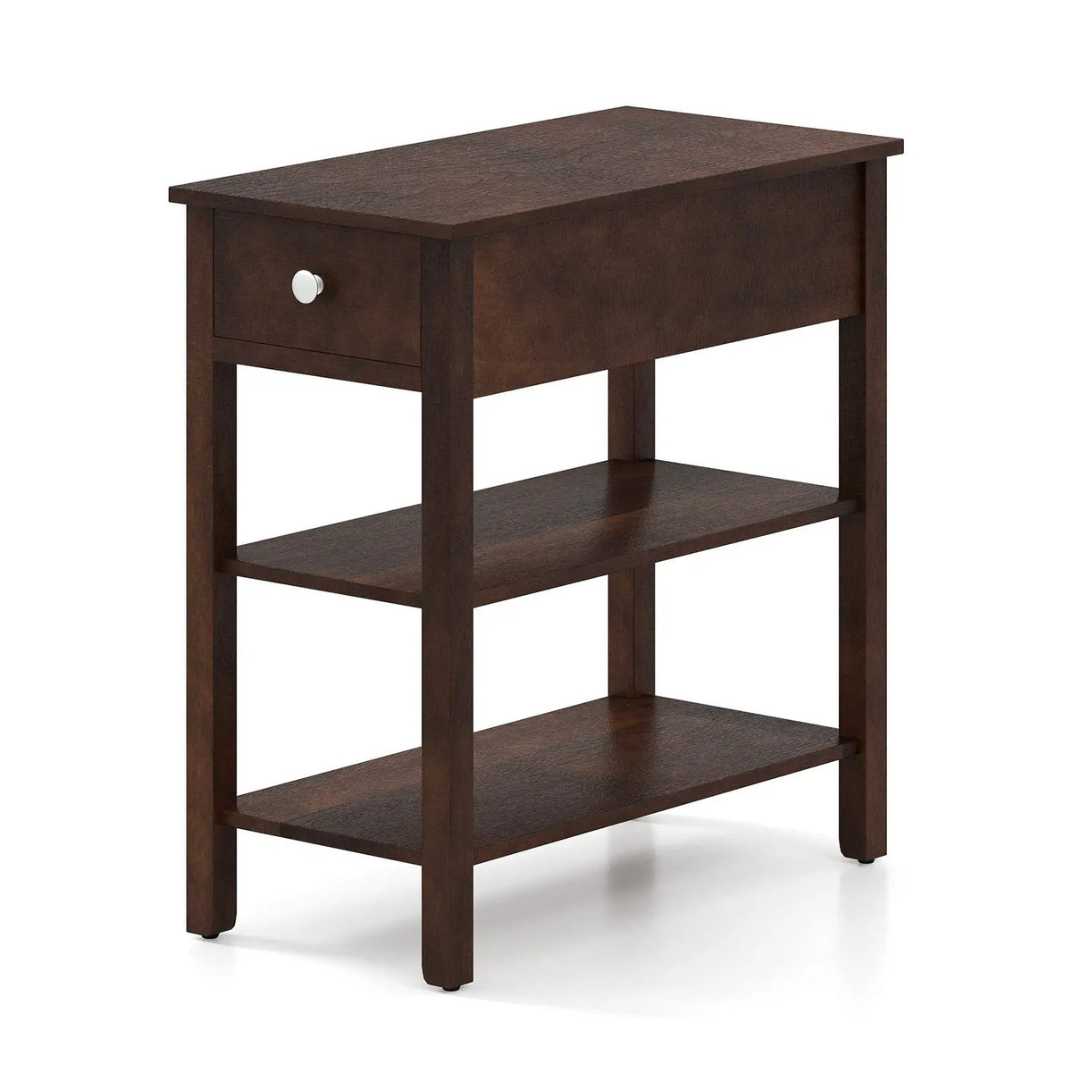 3-Tier Narrow End Table with Drawer and Storage Shelves, photo 5 of 16