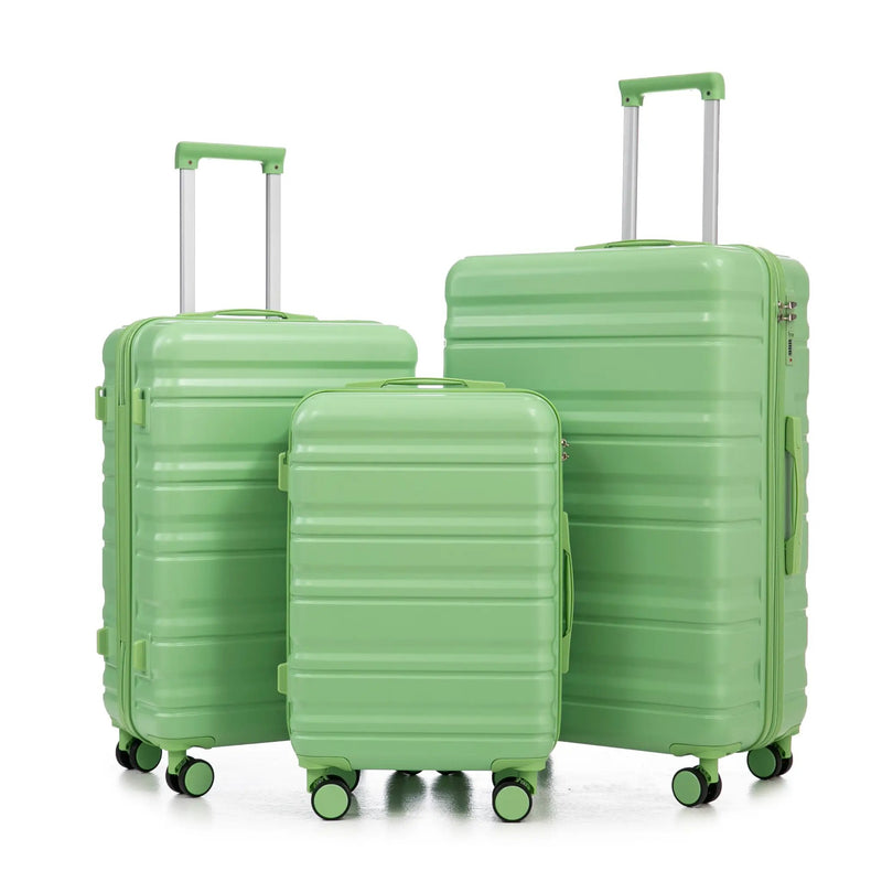 HIFINE Tourist 3-Piece Spinner Wheel Luggage Set in Green by HouseOfZazla