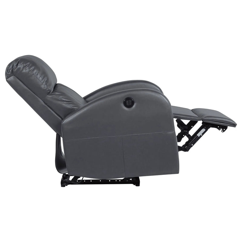 Grant Upholstered Power Recliner Chair Grey by Unique Piece Furniture