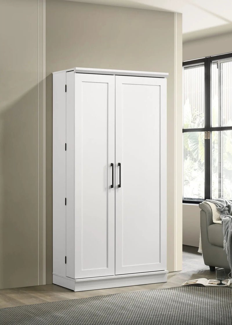 Lincoln - Storage Cabinet With Swing Out Storage Door - White by Unique Piece Furniture