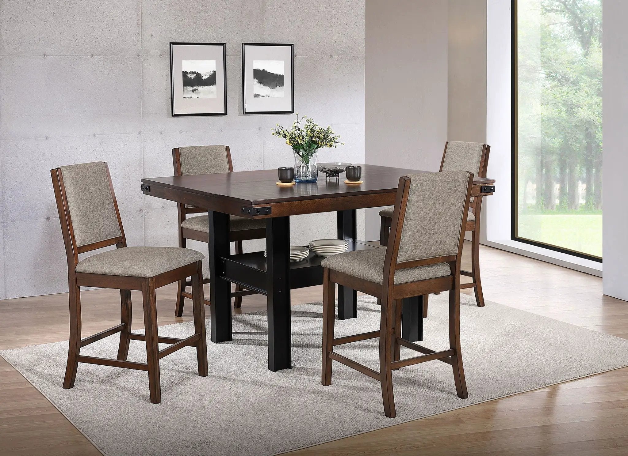 Patterson 5-piece Counter Height Dining Set Mango Oak by Unique Piece Furniture