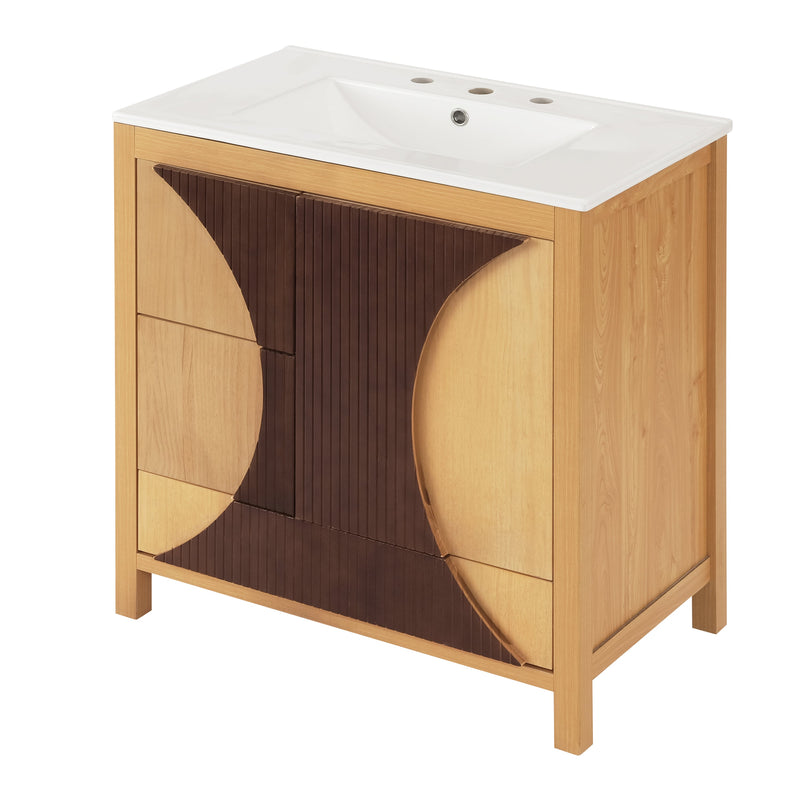 30 Inch Mid-Century Modern Bathroom Vanity with Sink by HouseOfZazla