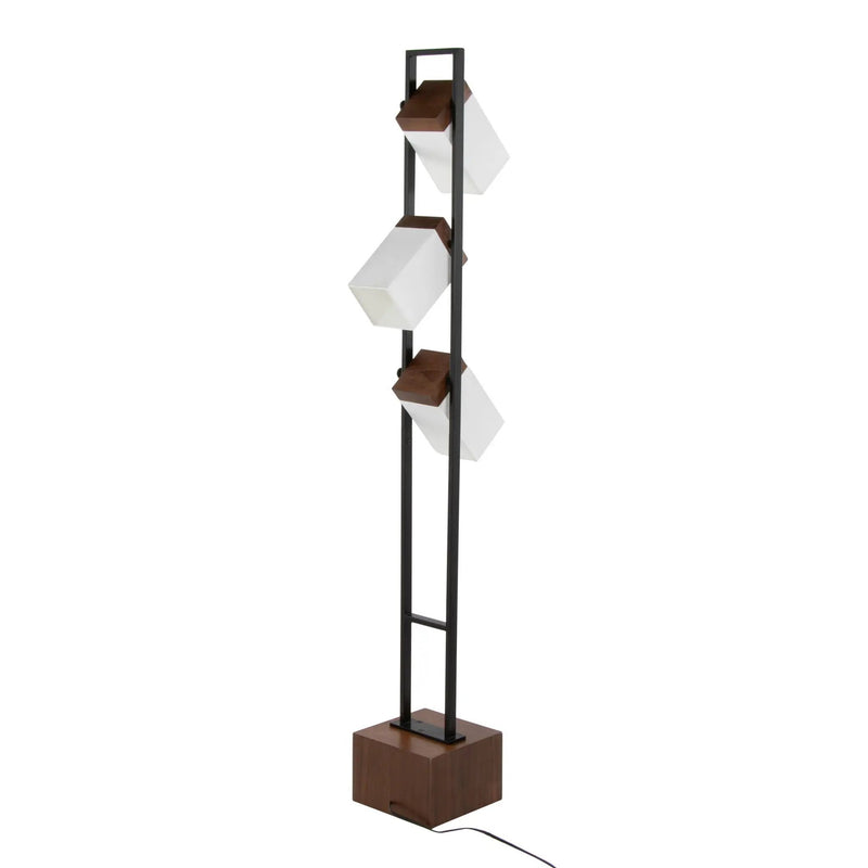 Bento - Contemporary Floor Lamp - Black / Walnut / White by HouseOfZazla