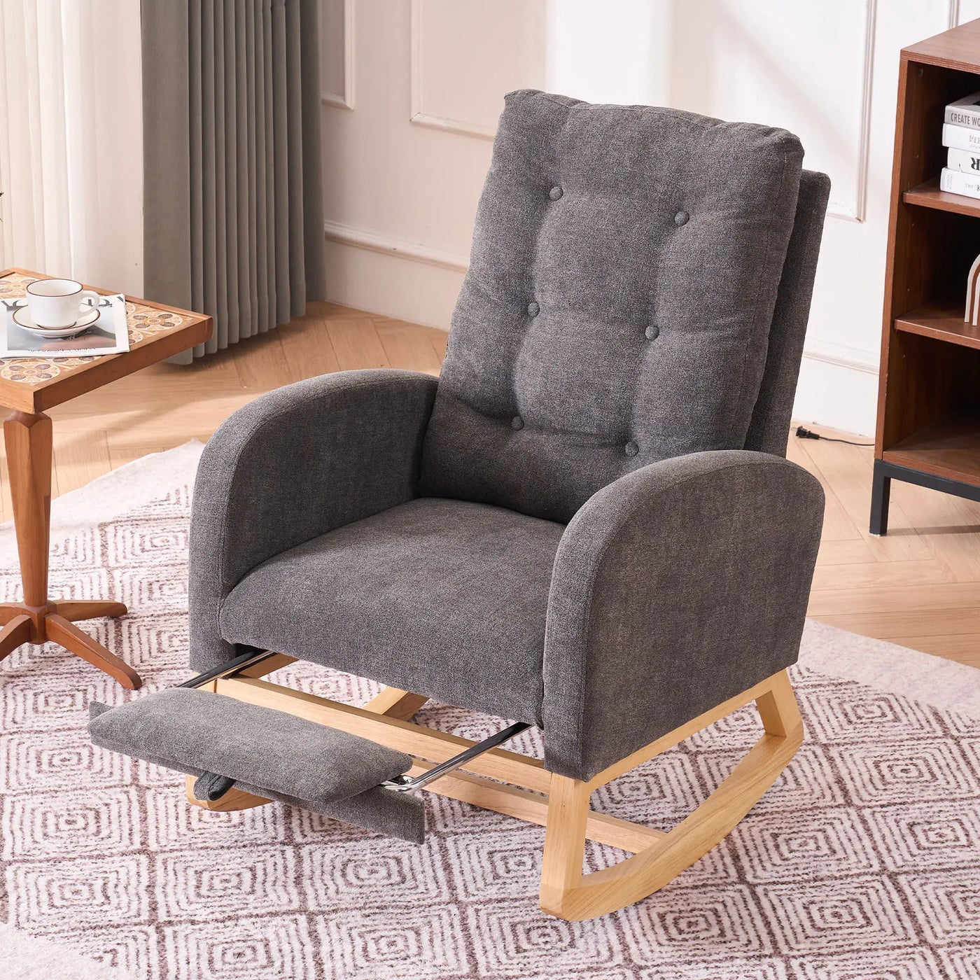 Accent Rocking Chair With Footrest, High Back by Unique Piece Furniture