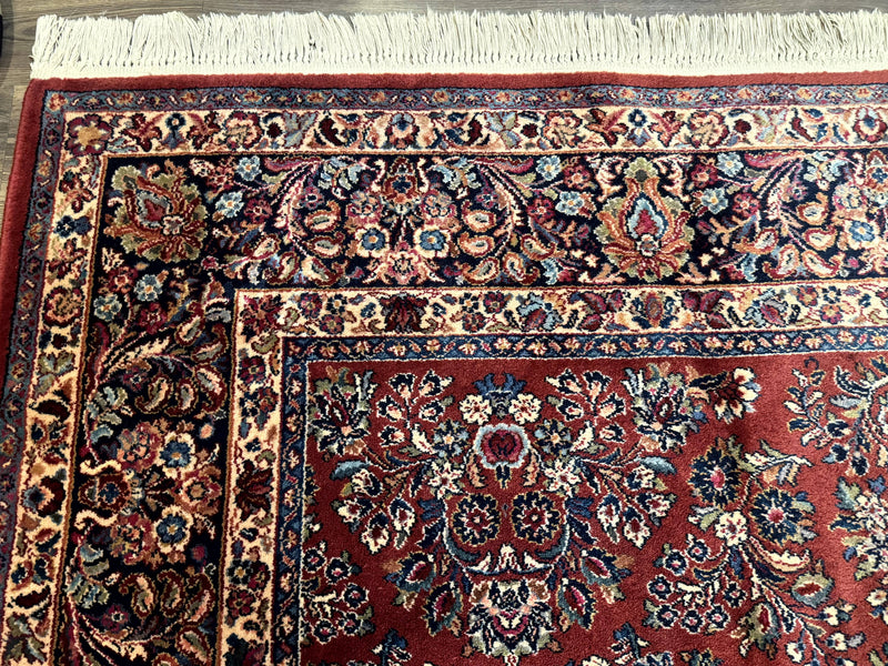 Karastan Rug 10x14, Red Sarouk #785, Wool Original 700 Series by Jewel Rugs