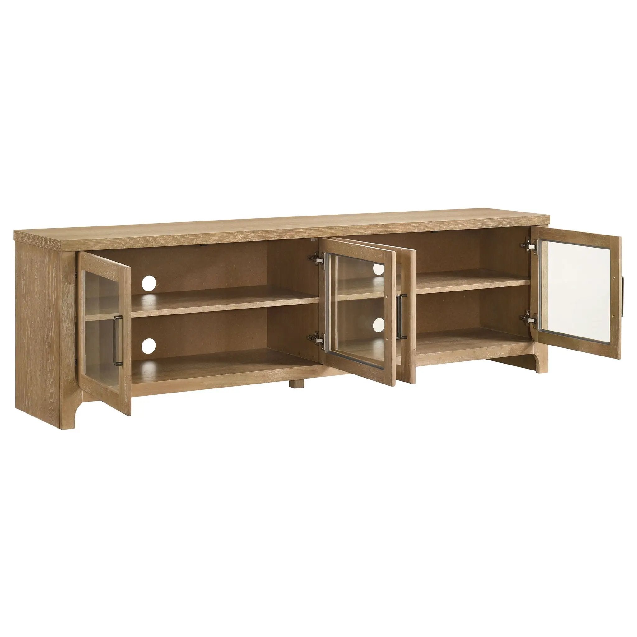 Brenham 79-inch 4-door TV Stand Media Console Washed Oak by Unique Piece Furniture