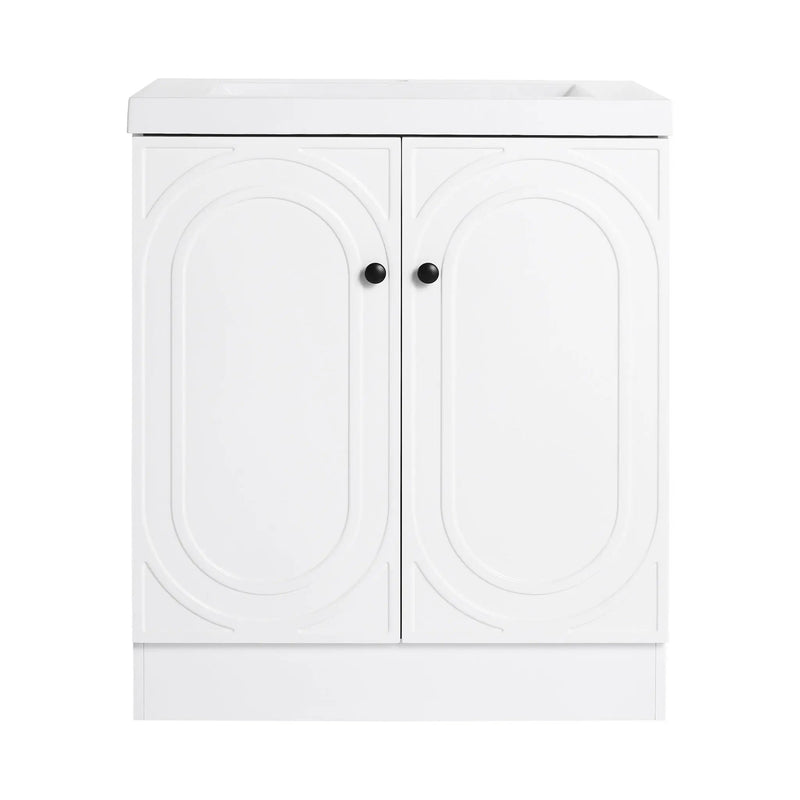 Contemporary Freestanding Bathroom Vanity With Resin Sink & Soft-Close Cabinet Doors by HouseOfZazla