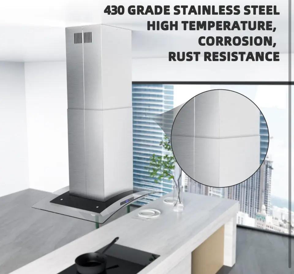FIREGAS Range Hood Extension Chimney FGS-TI02-ZST, Stainless Steel Wall Mount Chimney Extension for FIREGAS Island Range Hood FGS-USI02G75CC and FGS-U by Selzalot