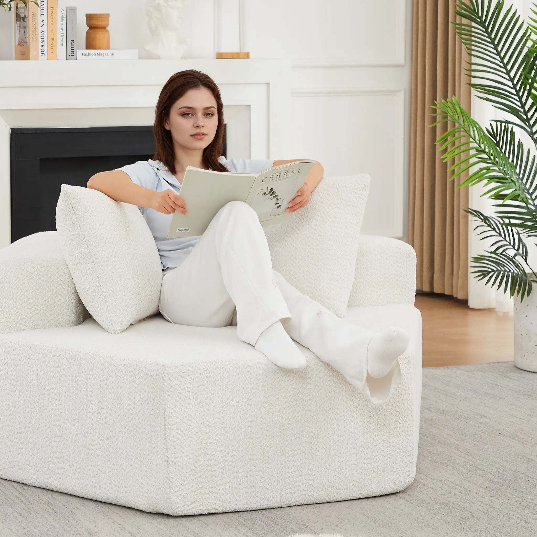 54-Inch Modern-Style Hexagonal Single Lounge Chair by HouseOfZazla